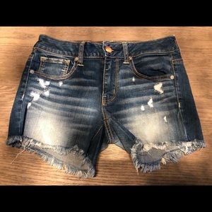 American Eagle Midi Denim X Super Stretch Shorts